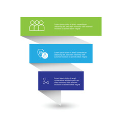 Leinwandbilder - Modern infographic template. 3 step with paper style for workflow layout, business presentation and web graphic design 