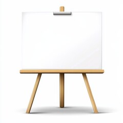 Poster - Blank Canvas on Wooden Easel: A Clean Slate for Creative Expression and Artistic Ventures.