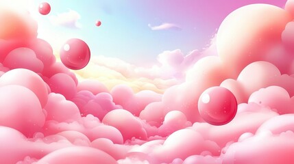 Aufkleber - Pink clouds wallpaper backgrounds for mobile and desktop devices in soft pastel colors