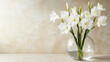 © Kamonwan - A graceful representation of white gladiolus flowers in full bloom, capturing the soft textures and pure beauty of nature’s design. AI generative