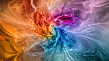 Poster - Vibrant abstract color swirls digital art contemporary design creative studio aesthetic views visual interpretation