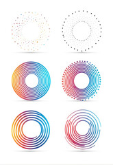 Wall Mural - Future Tech Abstract Polka Dot Line Tech Vector Illustration