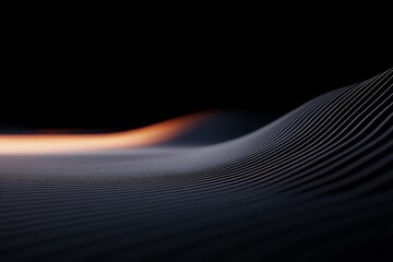Poster - A vibrant wave pattern composed of glowing particles creates a mesmerizing effect against a dark backdrop, highlighting shades of blue and violet