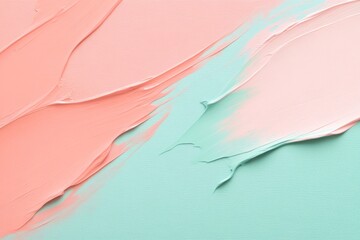 Poster - Close-up of an abstract canvas featuring soothing blush pink and sage green colors blending seamlessly, offering a serene aesthetic perfect for design projects