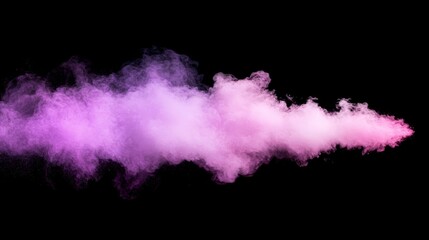 Poster - Purple and pink powder explodes in mid-air, showcasing a captivating blend of colors and energy while providing ample space for text on the right side