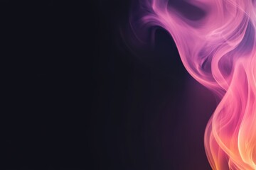 Aufkleber - Close-up of vibrant smoke patterns dancing in the air, blending in striking colors against a dark backdrop, with ample space for additional text on the right