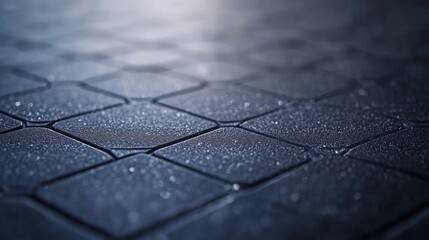 Aufkleber - Sharp geometric patterns create a striking composition on a dark surface, enhanced by light reflections that emphasize the sleek design's depth and dimension