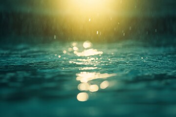 Aufkleber - Sunlight sparkles on clear ocean water, revealing vibrant streaks of green and blue, offering a refreshing sea-inspired visual in a tranquil setting