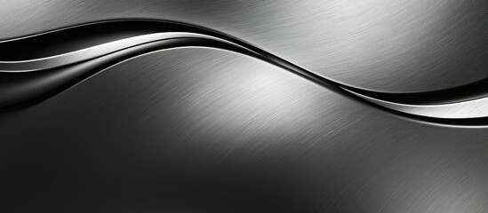 Leinwandbilder - Elegant curved lines in metallic silver and black create a smooth, captivating texture, emphasizing form and surface interplay in a dynamic design.