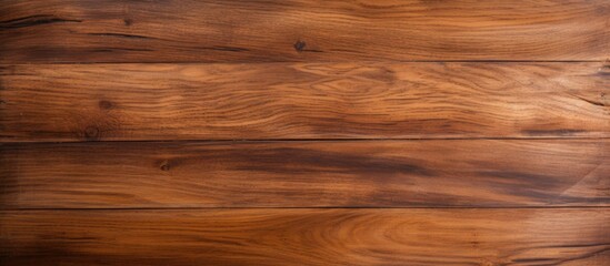 Aufkleber - Rustic wooden table surface with rich brown tones and visible grain patterns, arranged horizontally, ideal for background or texture design.