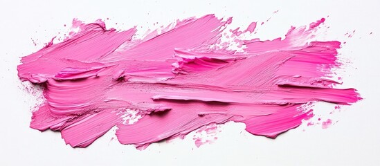 Poster - Vibrant pink brush strokes on a white background showcasing dynamic textures and hues ideal for artistic and creative themes.