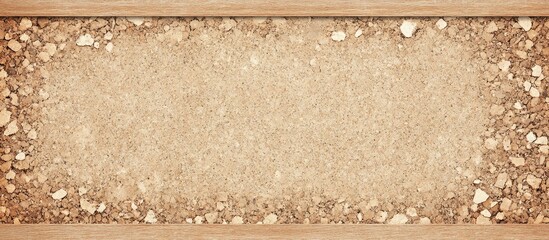 Poster - Beige corkboard frame design with textured surface and natural tones creating a perfect showcase for invitations and cards displayed centrally