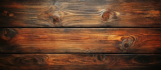 Leinwandbilder - Weathered brown wooden planks with rich texture, arranged horizontally, perfect for creative backdrops, banners, and visual content projects.