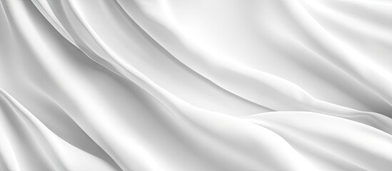 Poster - Elegant white silk texture with soft, flowing waves creating a luxurious and refined aesthetic for sophisticated design applications.