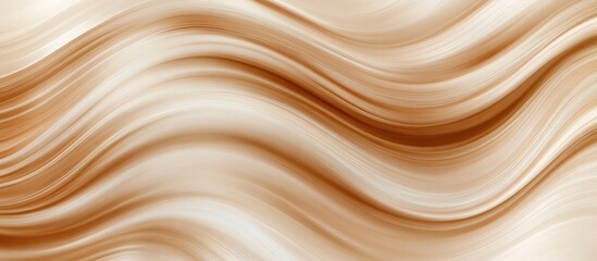 Leinwandbilder - Elegant wavy backdrop in warm beige and cream tones, creating a refined and sophisticated visual with smooth flowing lines for stylish appeal