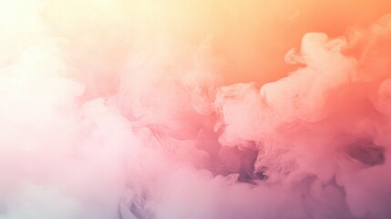 Poster - Subtle coral and amber haze blending softly in a serene atmosphere during late afternoon