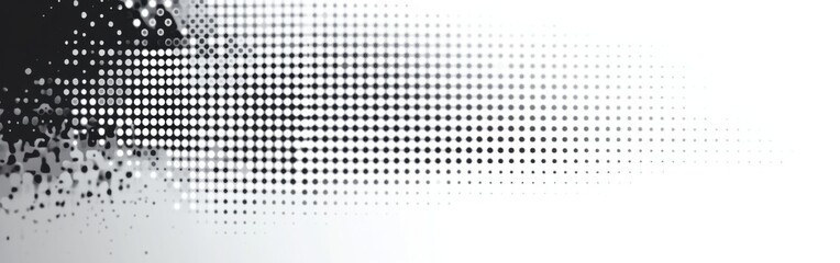 Aufkleber - Monochromatic halftone dots transition from deep to light creating a gradient effect on a plain background