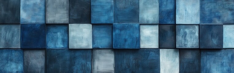 Aufkleber - Elegant muted design with layered pencil strokes in shades of blue creating a serene atmosphere