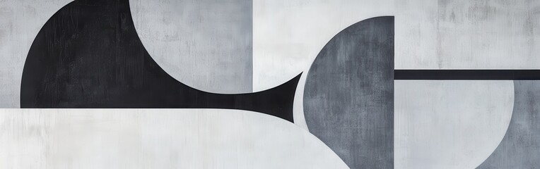 Aufkleber - Monochrome abstract pattern showcasing varied shapes and muted gray tones with contrasts and smooth transitions in design
