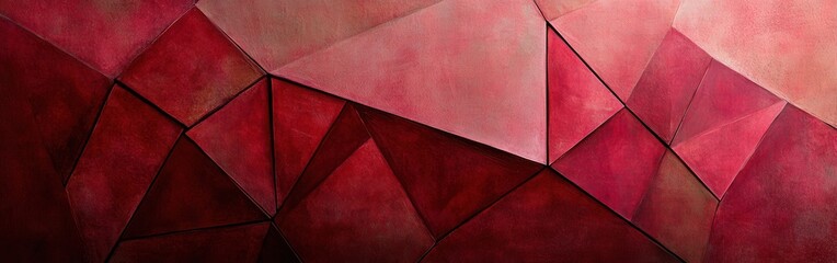 Poster - Textured geometric pattern in deep shades of red creates an eye-catching design for modern aesthetics