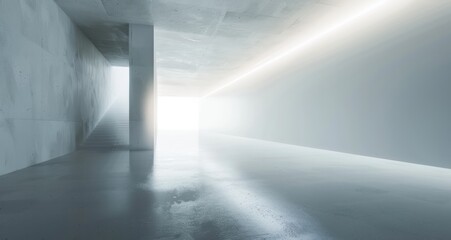 sunlight white grey abstract room gallery architecture wall floor corner hall corridor shine window 