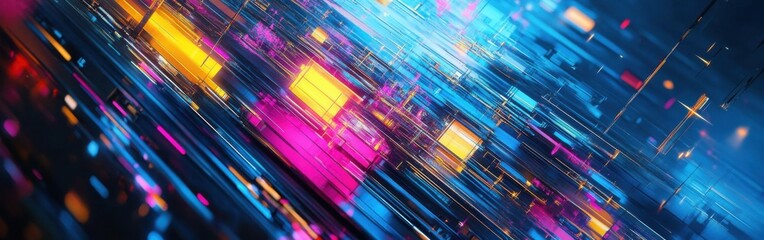 Aufkleber - High-energy abstract artwork showcasing electric colors and dynamic patterns in a vibrant expression of creativity and motion