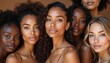 © Vadym - Diverse group of beautiful women features natural beauty, glowing smooth skin. Fashion models of races display great skincare, various tones, styles. Multi-ethnic, multiracial females present