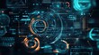 © jodoto - Futuristic Digital HUD Interface with Glowing Tech Elements