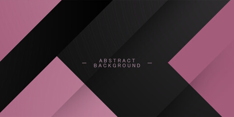 Wall Mural - abstract dark black and pink 3d background. overlap square and triangle shapes pattern. eps10 vector