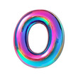 © ryanbagoez - 3D iridescent letter O isolated on transparent background with clipping path cut-out