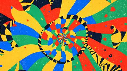 Wall Mural - Colorful abstract spiral art, vibrant texture, digital design, dynamic background, website banner