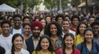 © Iuliia - Large crowd representing diversity and togetherness. People from different nationalities form community, embracing equality, teamwork and shared values
