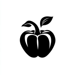 Aufkleber - Elegant Black and White Apple Silhouette: A Symbol of Simplicity and Freshness for a Modern Design Aesthetic.