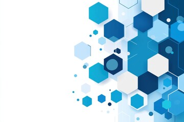 Wall Mural - modern blue hexagonal abstract design with technology and innovation theme