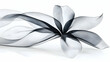 © creative - Abstract grey ribbon flower design, swirling elegantly on white background, ideal for elegant branding