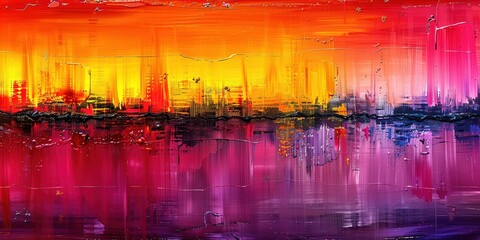Minimalist abstract glitch art with color blocks 