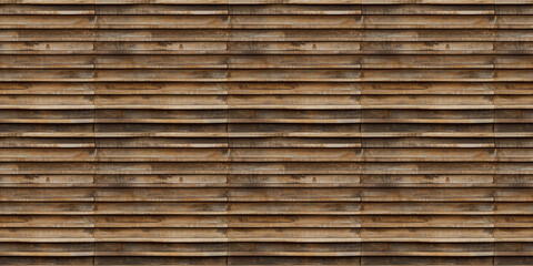 Aufkleber - Wood background banner - Brown wooden acoustic panels wall texture , seamless pattern, horizontal