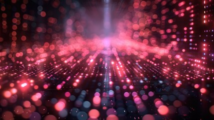 Abstract picture colorful light particle with digital technology style design connecting become dynamic of electric wave movement represent about flowing of data or structure of network system. AIG53.