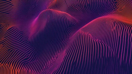 Wall Mural - futuristic neon wave patterns with vibrant colors