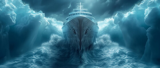 Wall Mural - a frosty gas carrier in arctic waters the ship cov_008