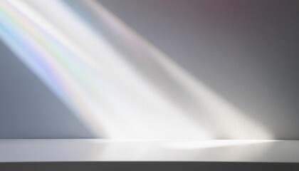 Wall Mural - soft light beam on white surface. minimalist bright studio background.