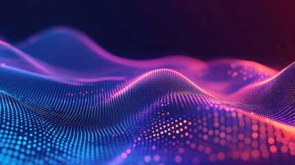 Wall Mural - vibrant neon waves in a futuristic background