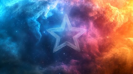 Wall Mural - vibrant celestial background featuring luminous star design in universe