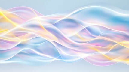 Wall Mural - abstract wavy flowing light: an ethereal design of flowing, abstract light patterns in pastel colors
