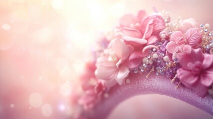 Wall Mural - chic hair accessory with vibrant floral patterns