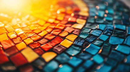 Wall Mural - colorful decorative tile patterns on vintage background