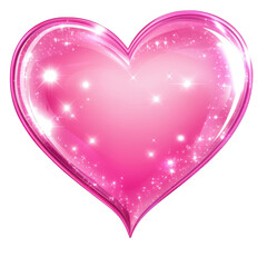 Wall Mural - radiant heart: a glossy, pink heart with sparkling stars inside, symbolizing love and affection, rad