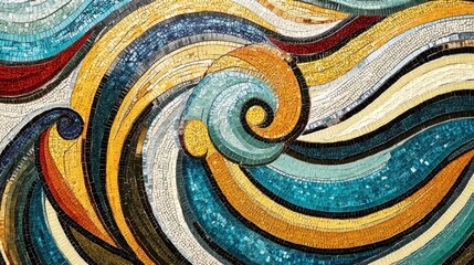 Wall Mural - colorful mural with intricate patterns and vintage style