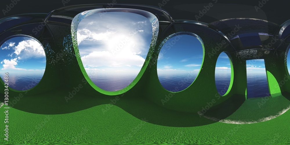 Environment map. HDRI map. Equirectangular projection. Spherical ...