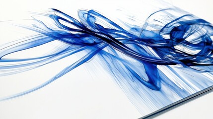 Wall Mural - dynamic blue patterns on artistic notebook